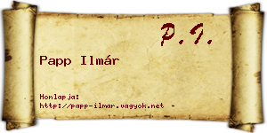 Papp Ilmár névjegykártya